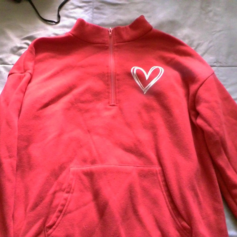 red pull over jacket